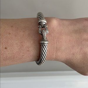 David yurman diam silver 7MM cable buckle bracelet